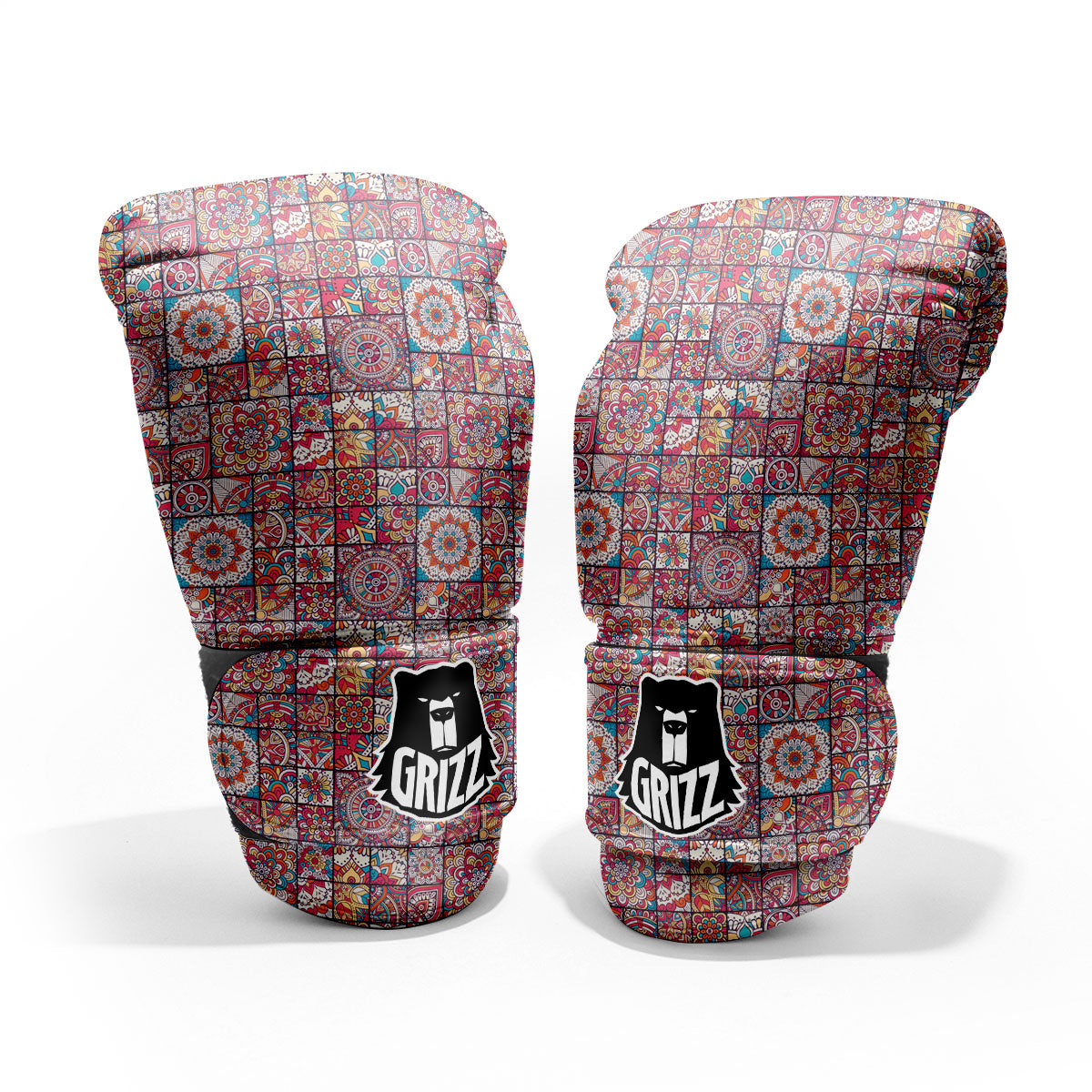 Patchwork Bohemian Print Pattern Pro Boxing Glove