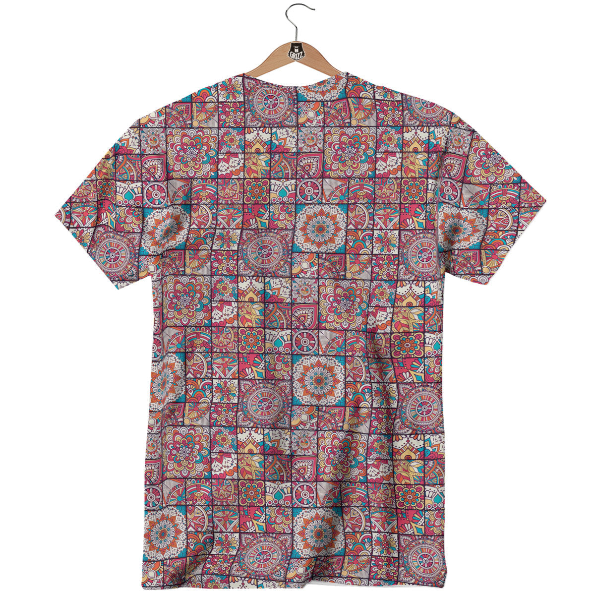 Patchwork Bohemian Print Pattern T-Shirt-grizzshop