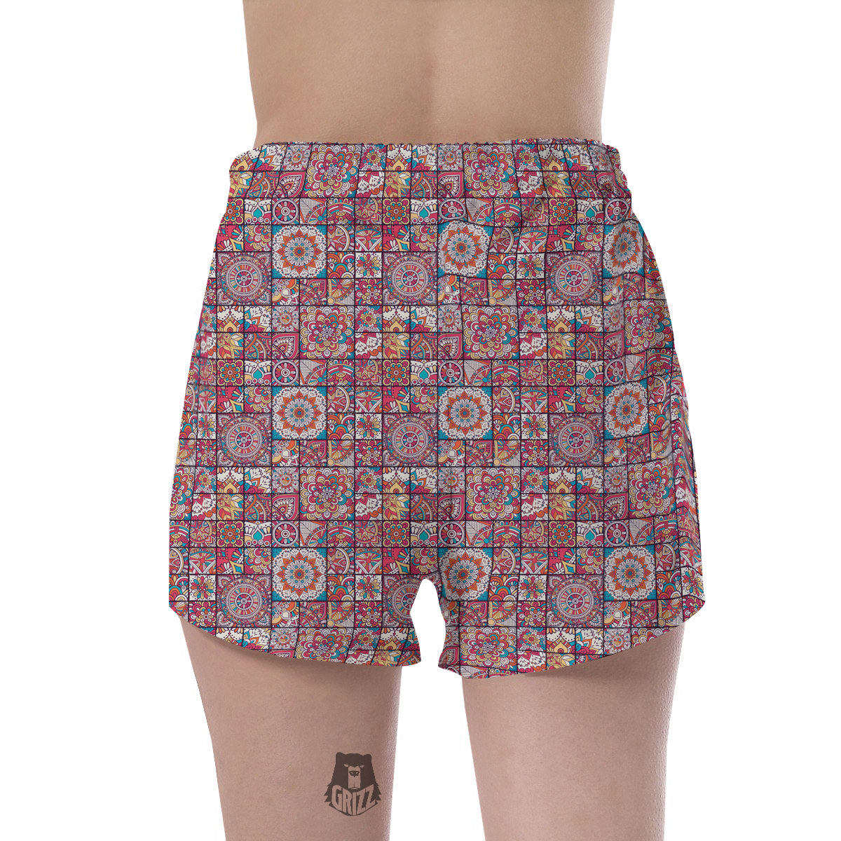 Patchwork Bohemian Print Pattern Women's Shorts-grizzshop