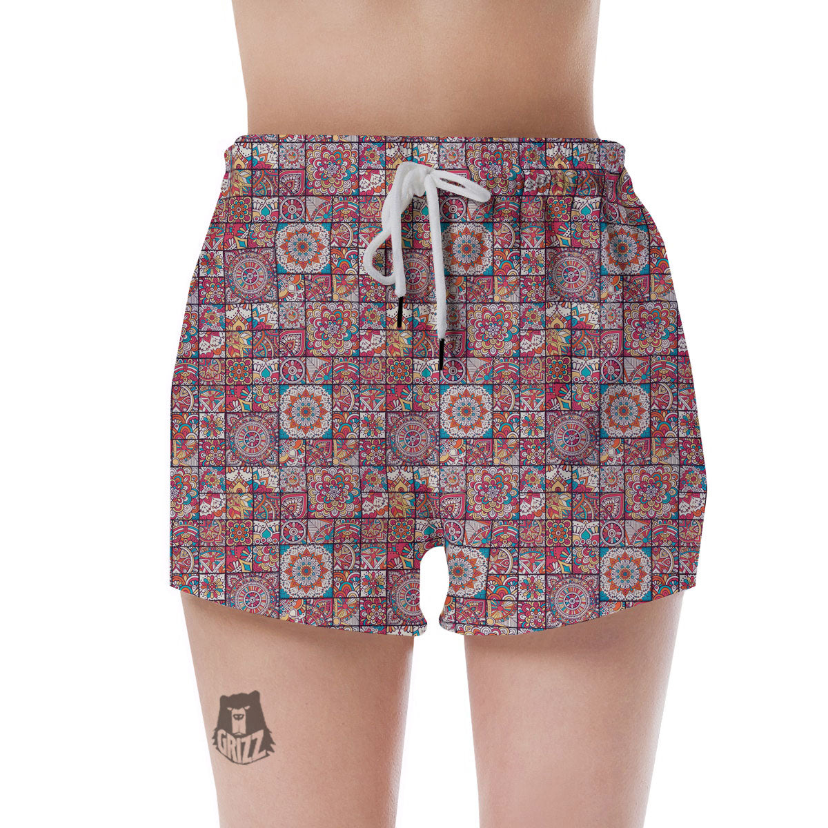 Patchwork Bohemian Print Pattern Women's Shorts-grizzshop
