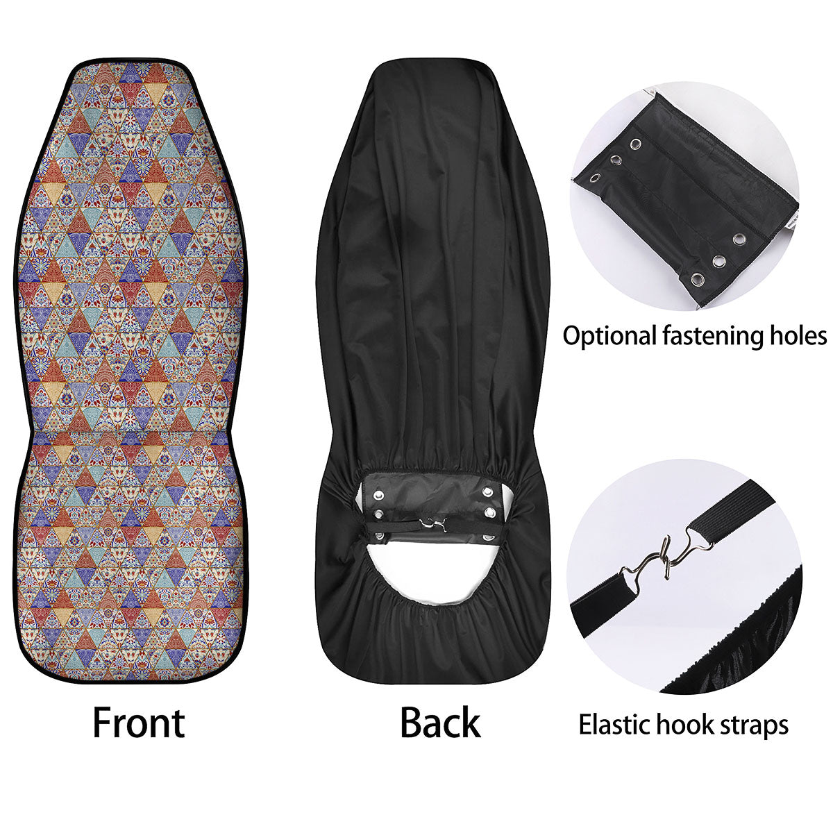Patchwork Boho Mandala Print Pattern Car Seat Covers-grizzshop