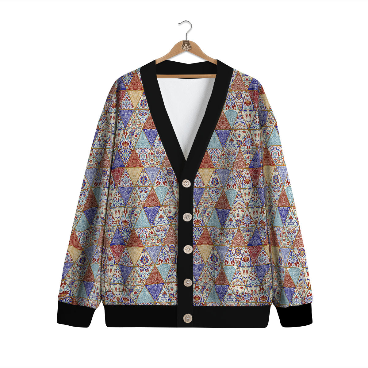 Patchwork Boho Mandala Print Pattern Cardigan-grizzshop