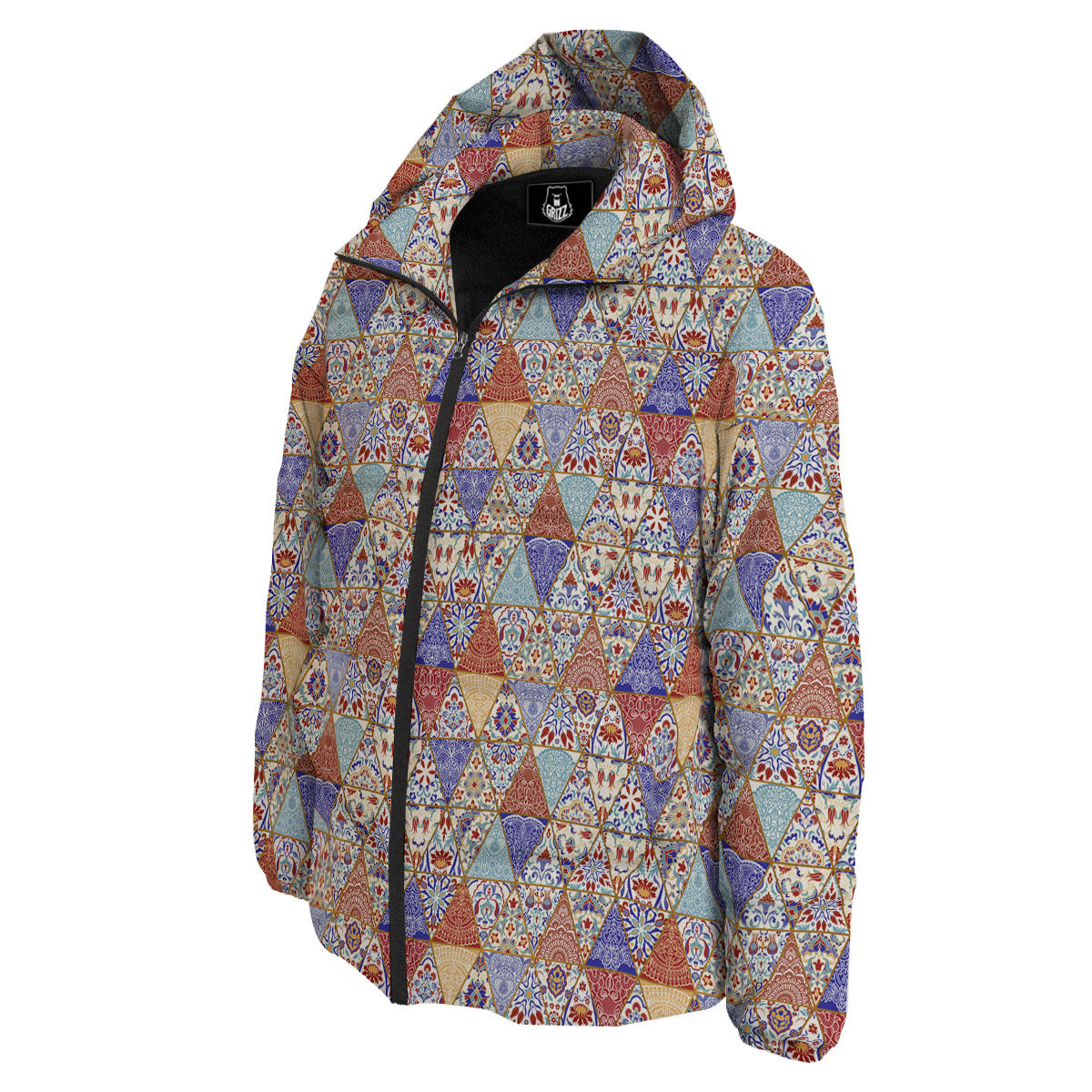Patchwork Boho Mandala Print Pattern Down Jacket-grizzshop