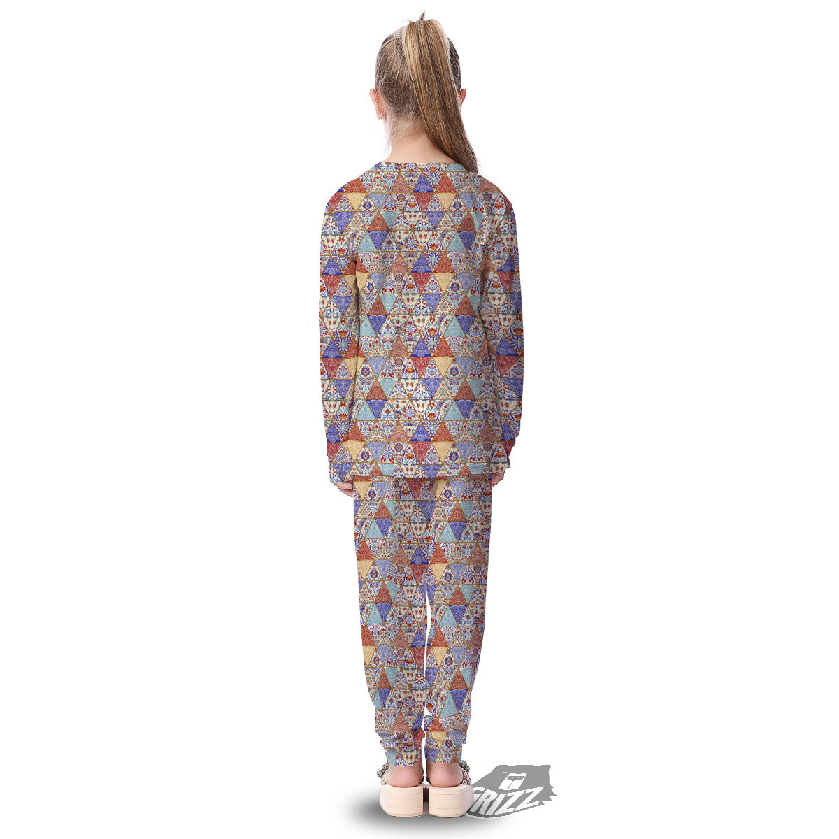 Patchwork Boho Mandala Print Pattern Kid's Pajamas-grizzshop