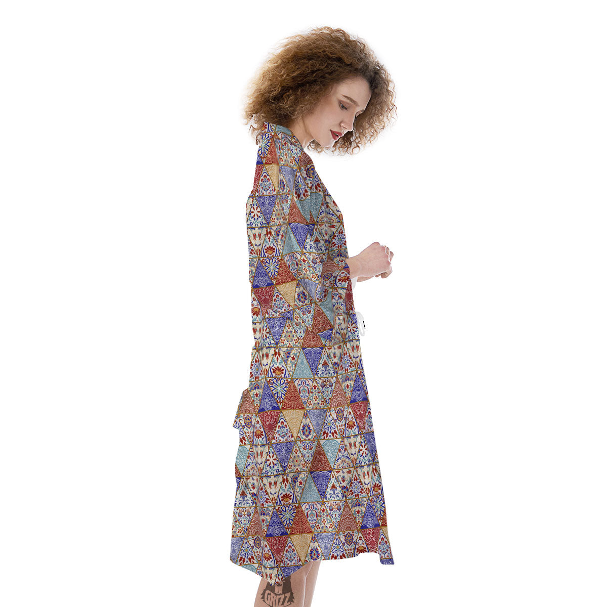Patchwork Boho Mandala Print Pattern Kimono-grizzshop