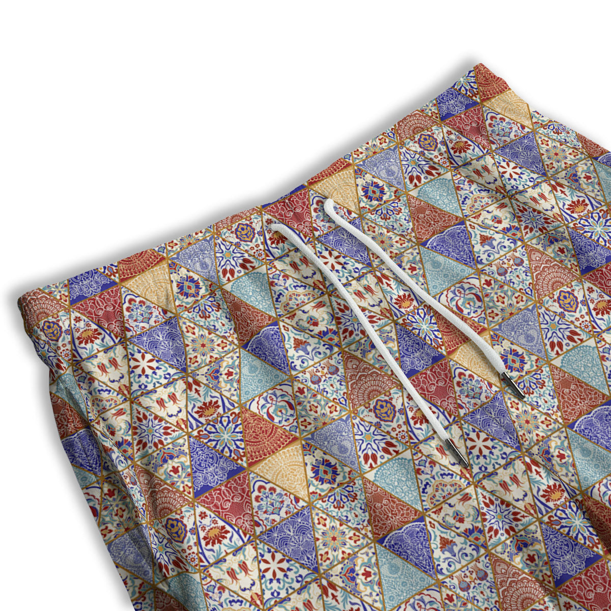 Patchwork Boho Mandala Print Pattern Men's Athletic Shorts