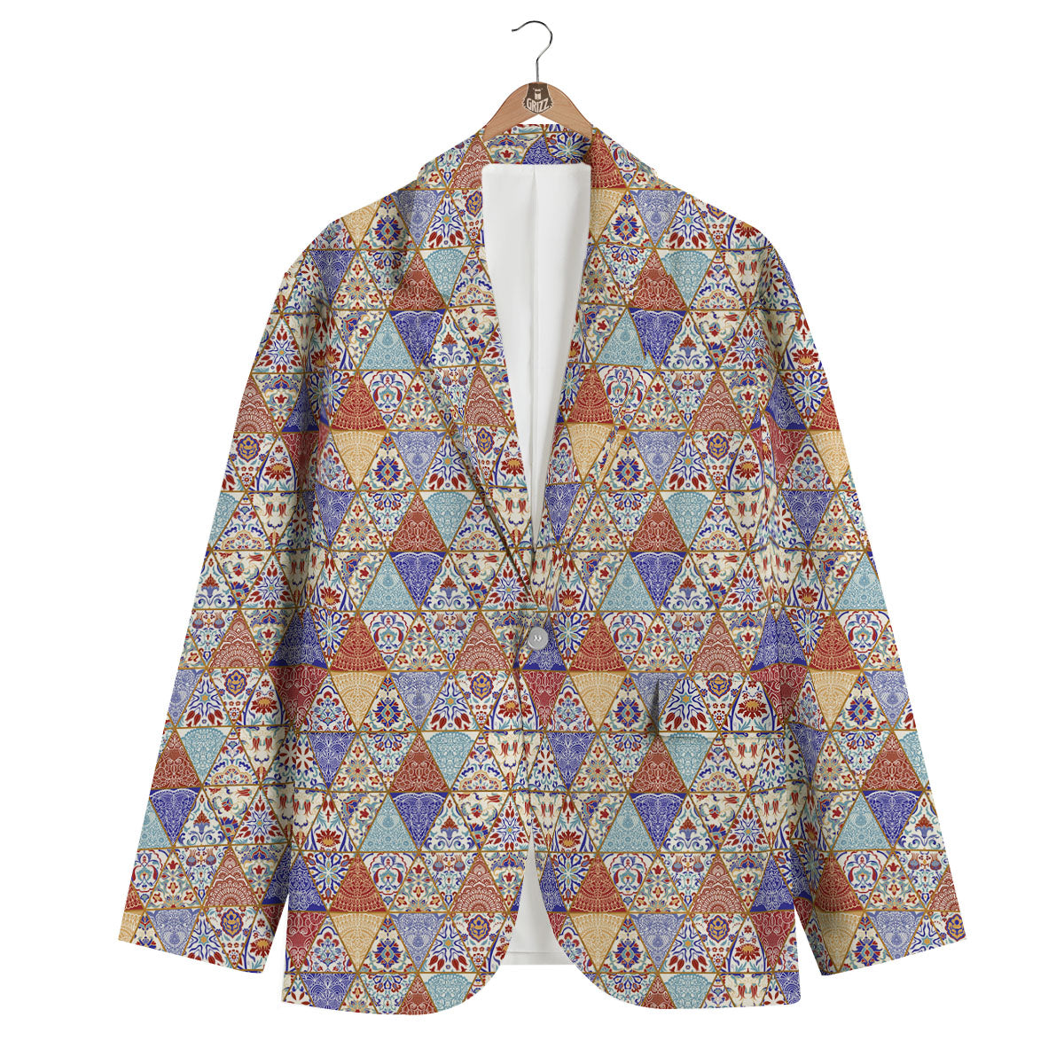 Patchwork Boho Mandala Print Pattern Men's Blazer-grizzshop