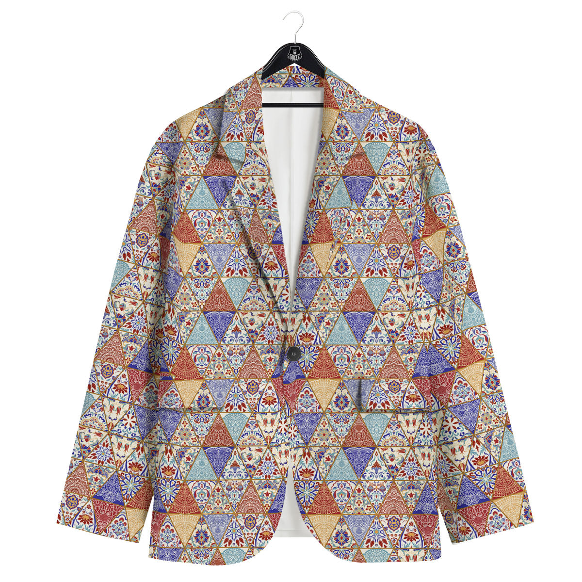 Patchwork Boho Mandala Print Pattern Men's Sport Coat-grizzshop