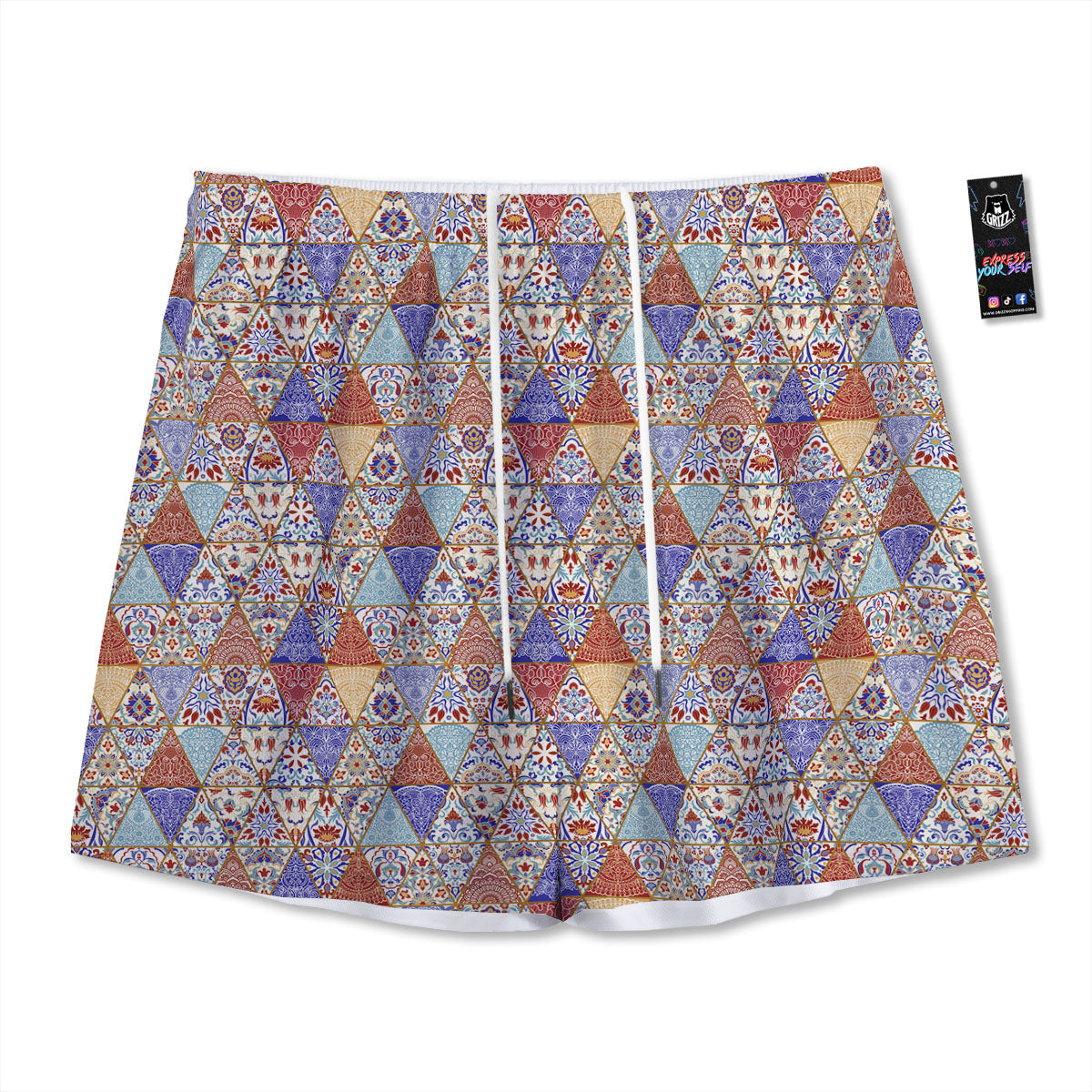 Odin God With Muninn And Huginn Print Mesh Shorts