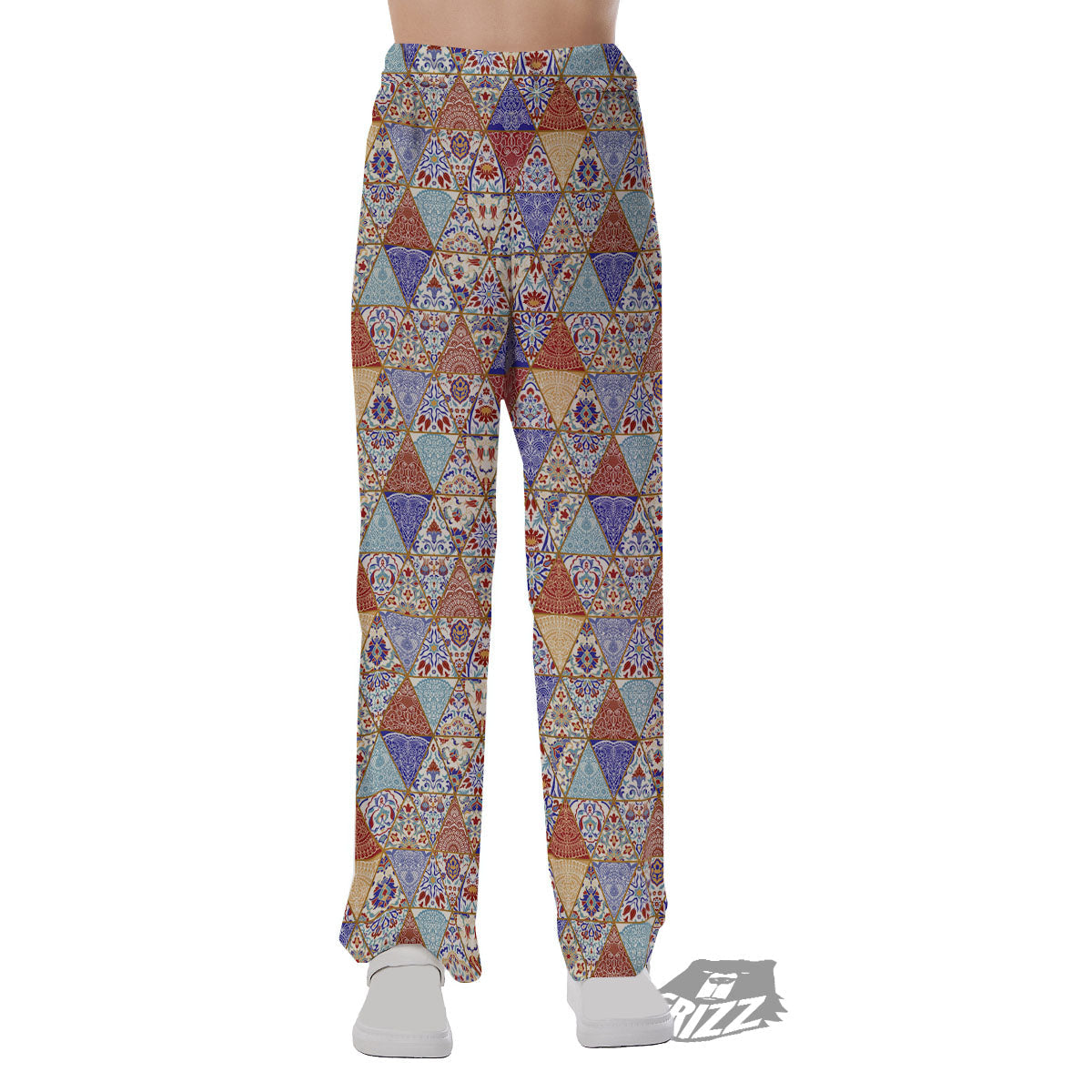 Patchwork Boho Mandala Print Pattern Pajama Pants-grizzshop