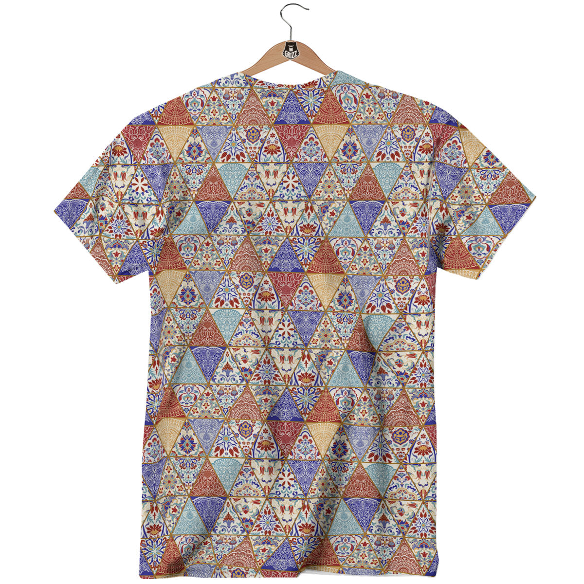 Patchwork Boho Mandala Print Pattern T-Shirt-grizzshop