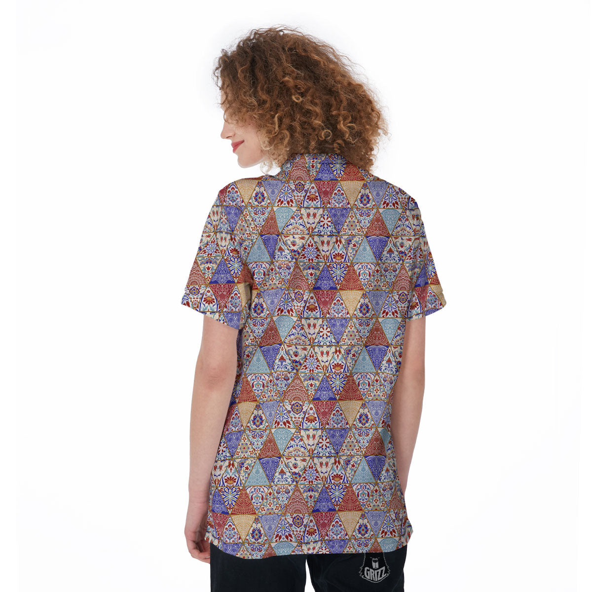 Patchwork Boho Mandala Print Pattern Women's Golf Shirts-grizzshop