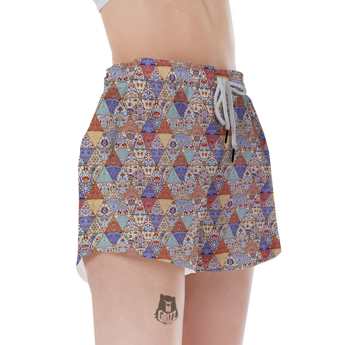 Patchwork Boho Mandala Print Pattern Women's Shorts-grizzshop