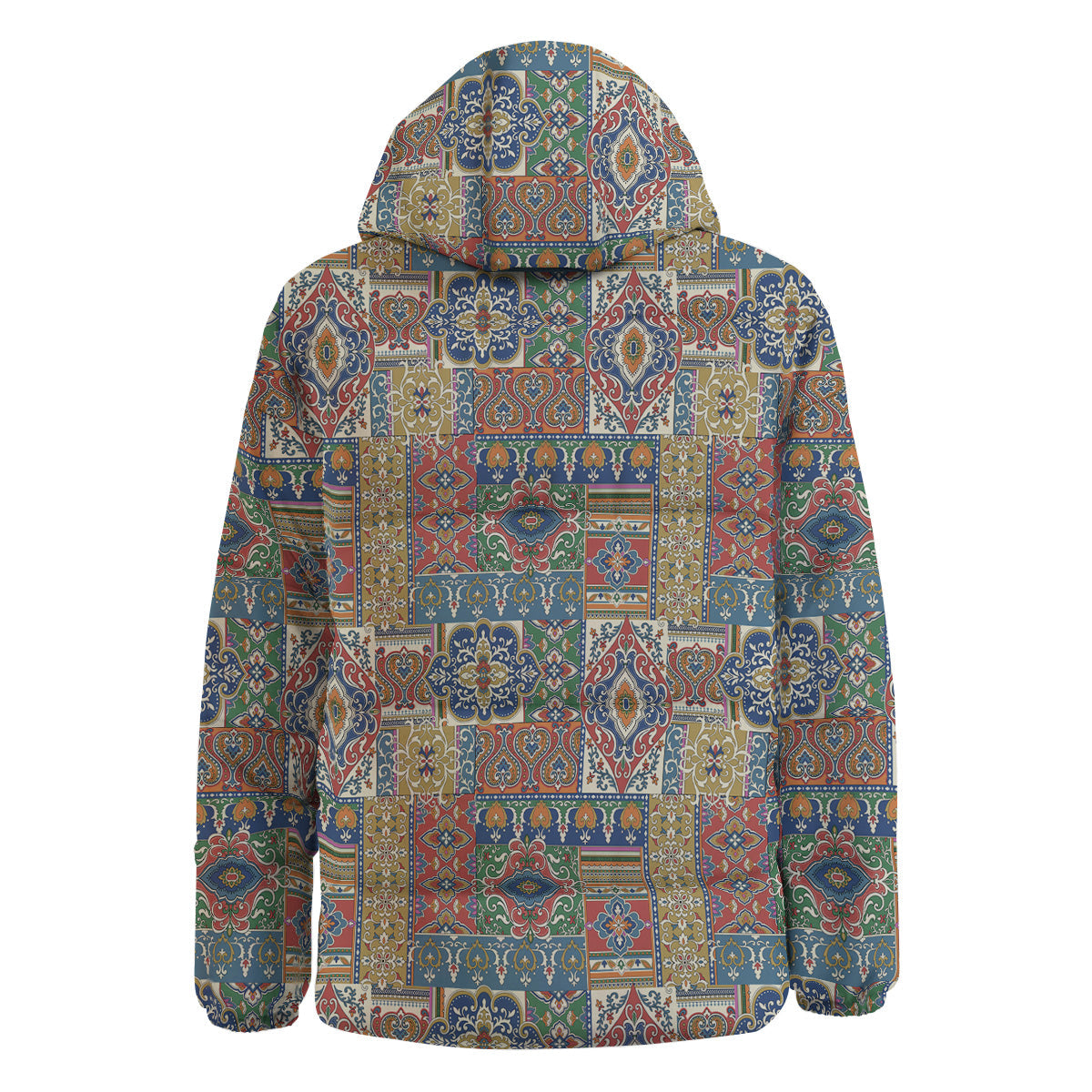 Patchwork Damask Vintage Print Pattern Down Jacket-grizzshop