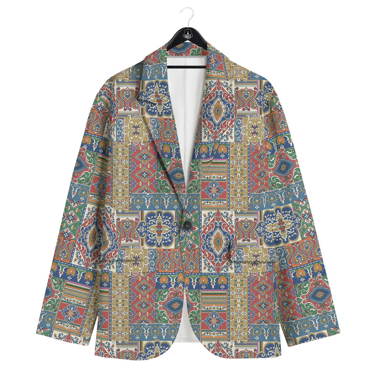 Patchwork Damask Vintage Print Pattern Men's Sport Coat-grizzshop
