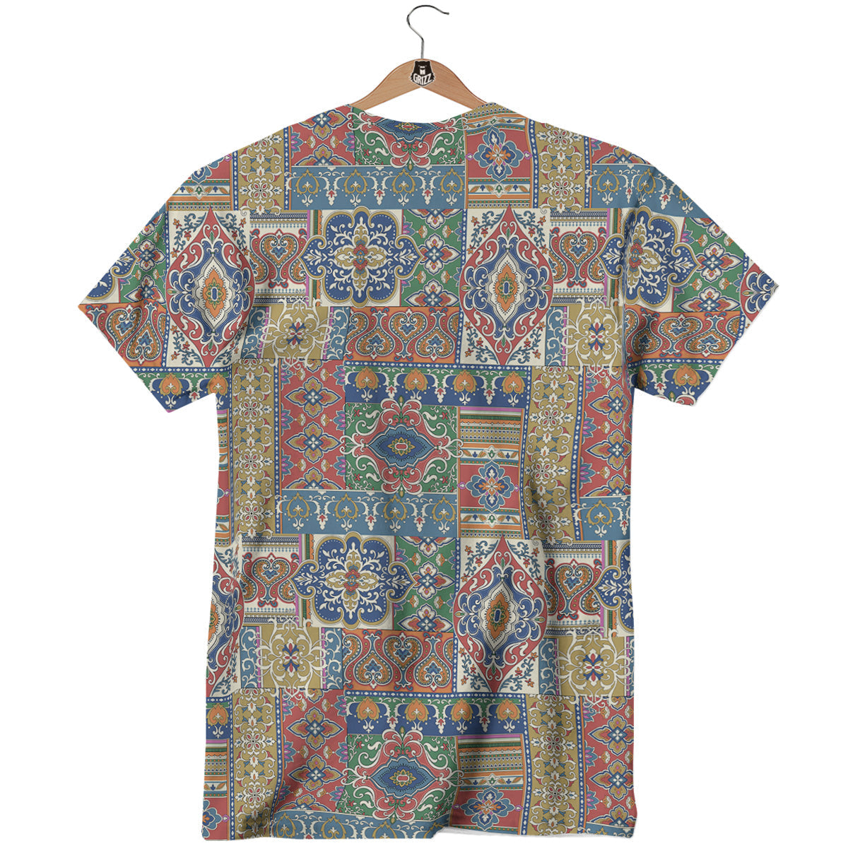Patchwork Damask Vintage Print Pattern T-Shirt-grizzshop