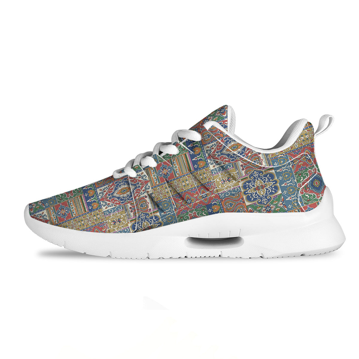 Patchwork Damask Vintage Print Pattern Tennis Shoes-grizzshop