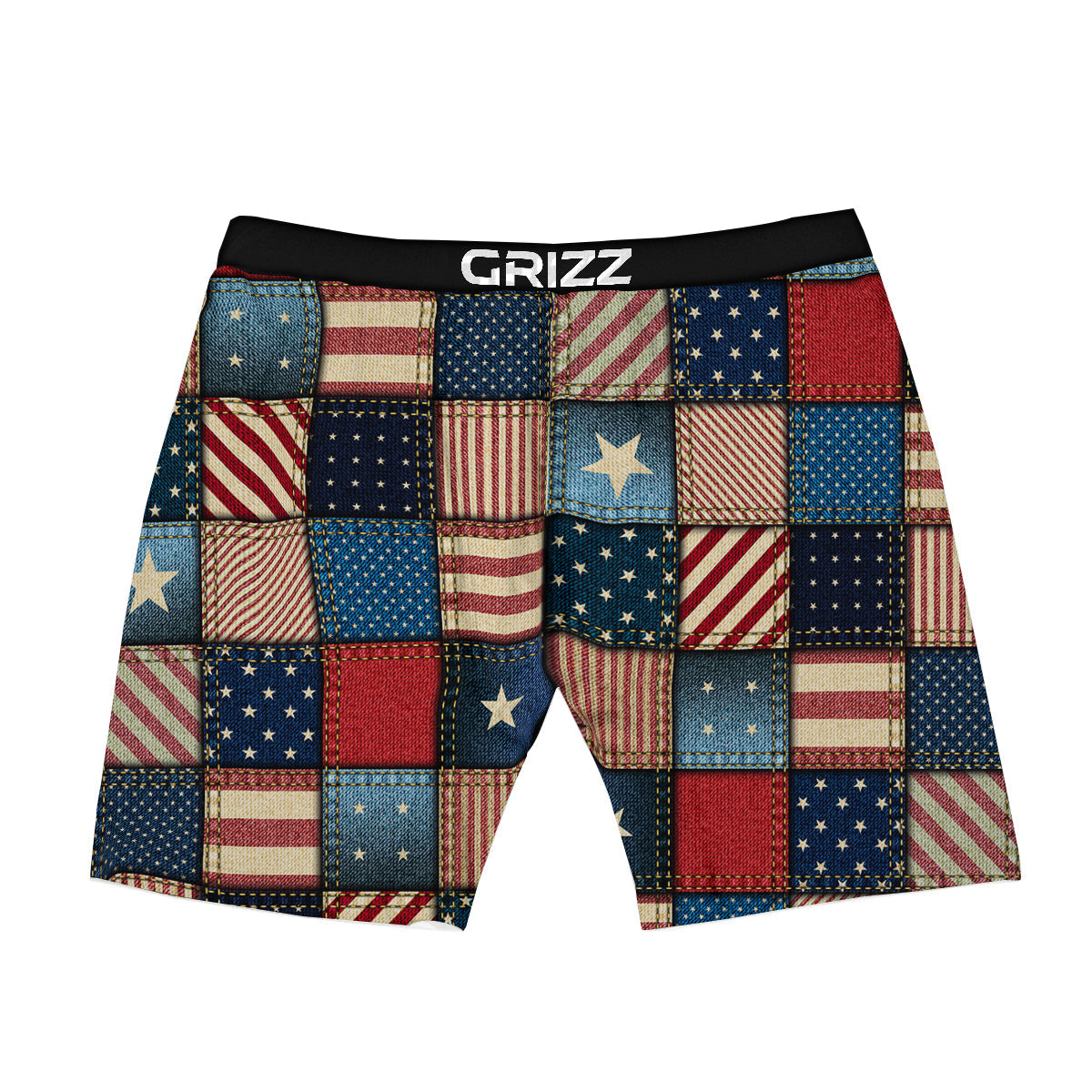 Patchwork Denim American Print Pattern Boxer Briefs-grizzshop