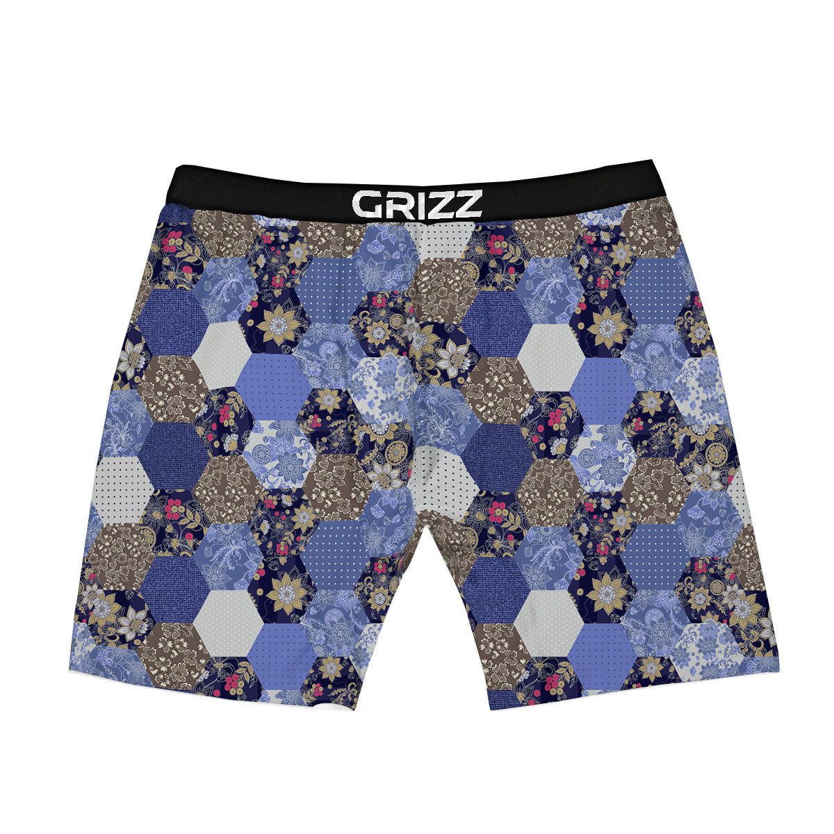 Patchwork Denim And Plaid Print Pattern Boxer Briefs-grizzshop
