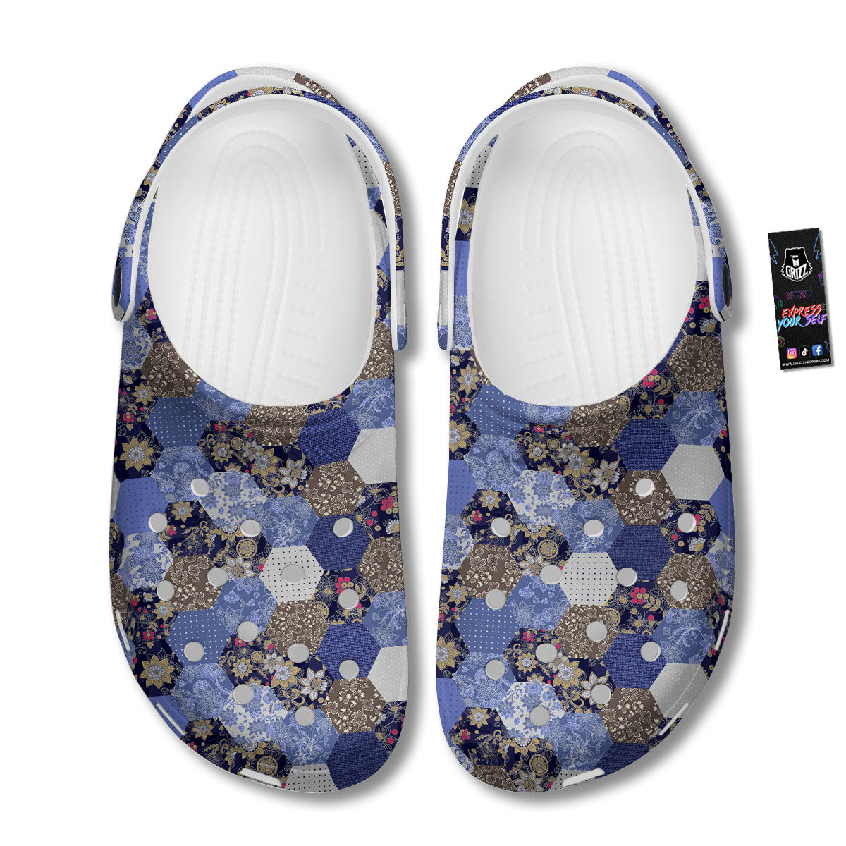 Patchwork Denim And Plaid Print Pattern Clog-grizzshop