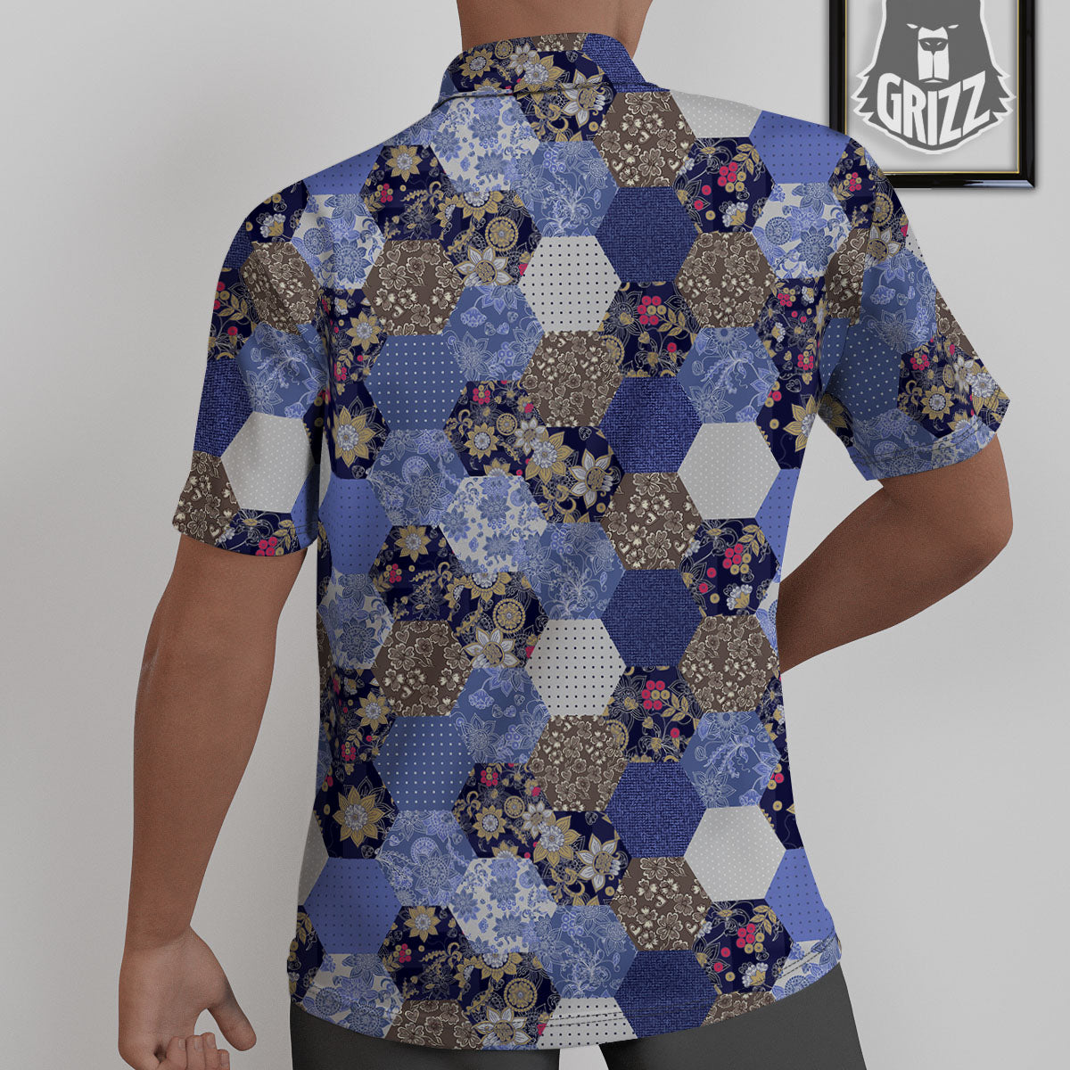 Patchwork Denim And Plaid Print Pattern Untucked Shirts-grizzshop