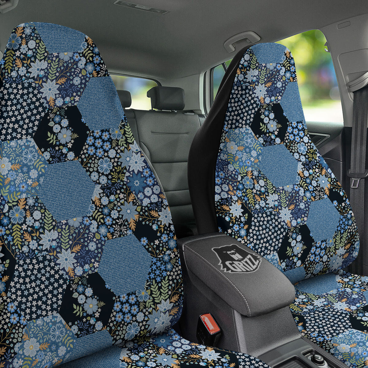 Patchwork Ethnic Floral Print Pattern Car Seat Covers-grizzshop