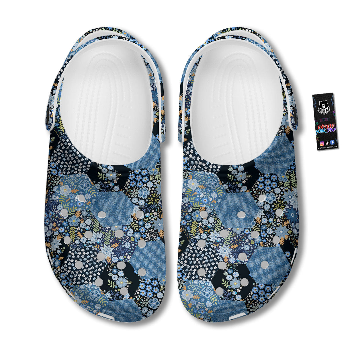 Patchwork Ethnic Floral Print Pattern Clog-grizzshop