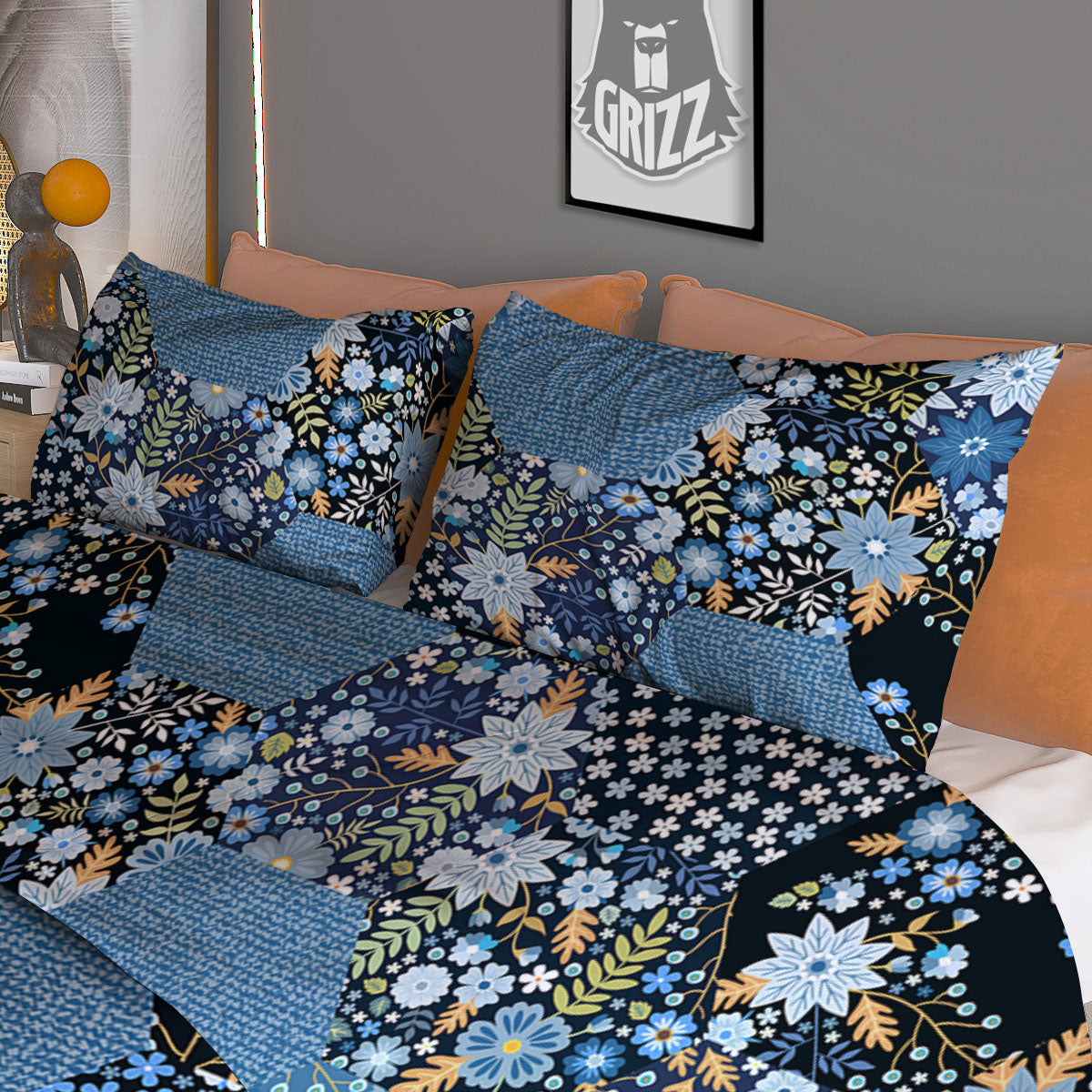 Patchwork Ethnic Floral Print Pattern Duvet Cover Bedding Set-grizzshop