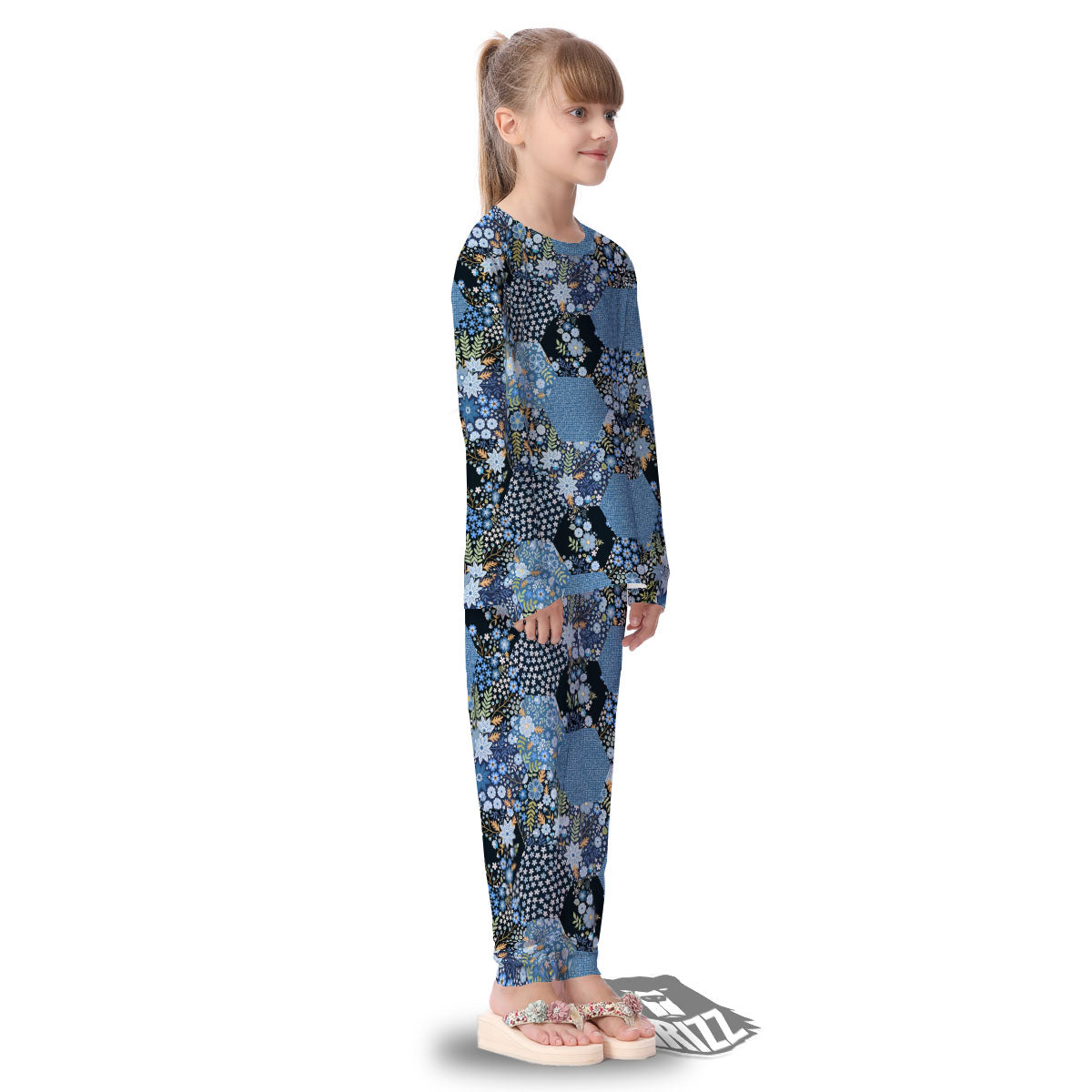 Patchwork Ethnic Floral Print Pattern Kid's Pajamas-grizzshop