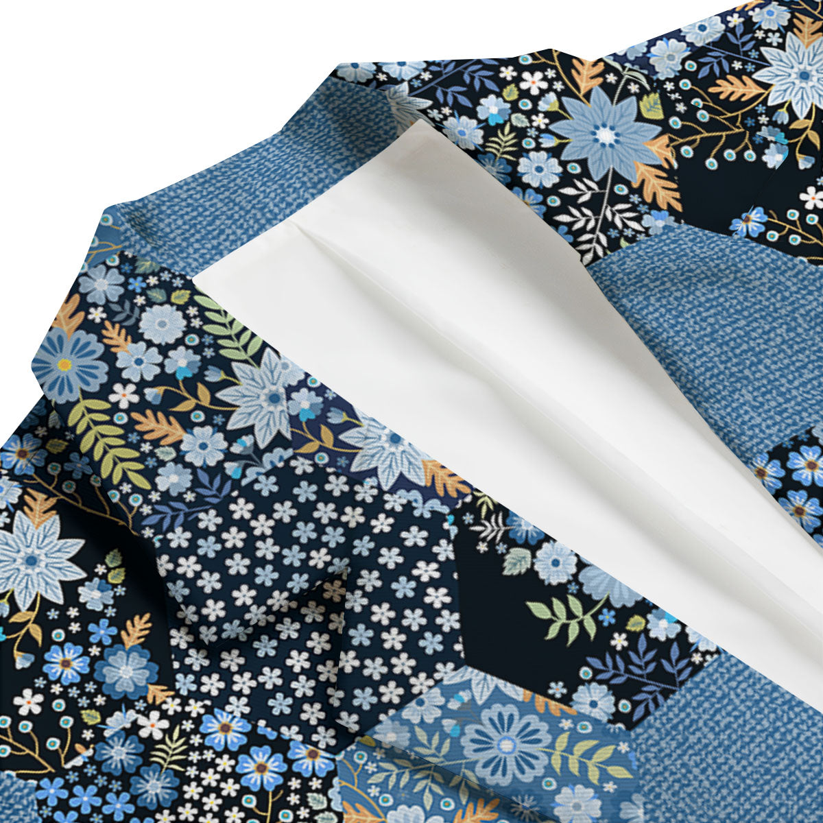 Patchwork Ethnic Floral Print Pattern Men's Blazer-grizzshop