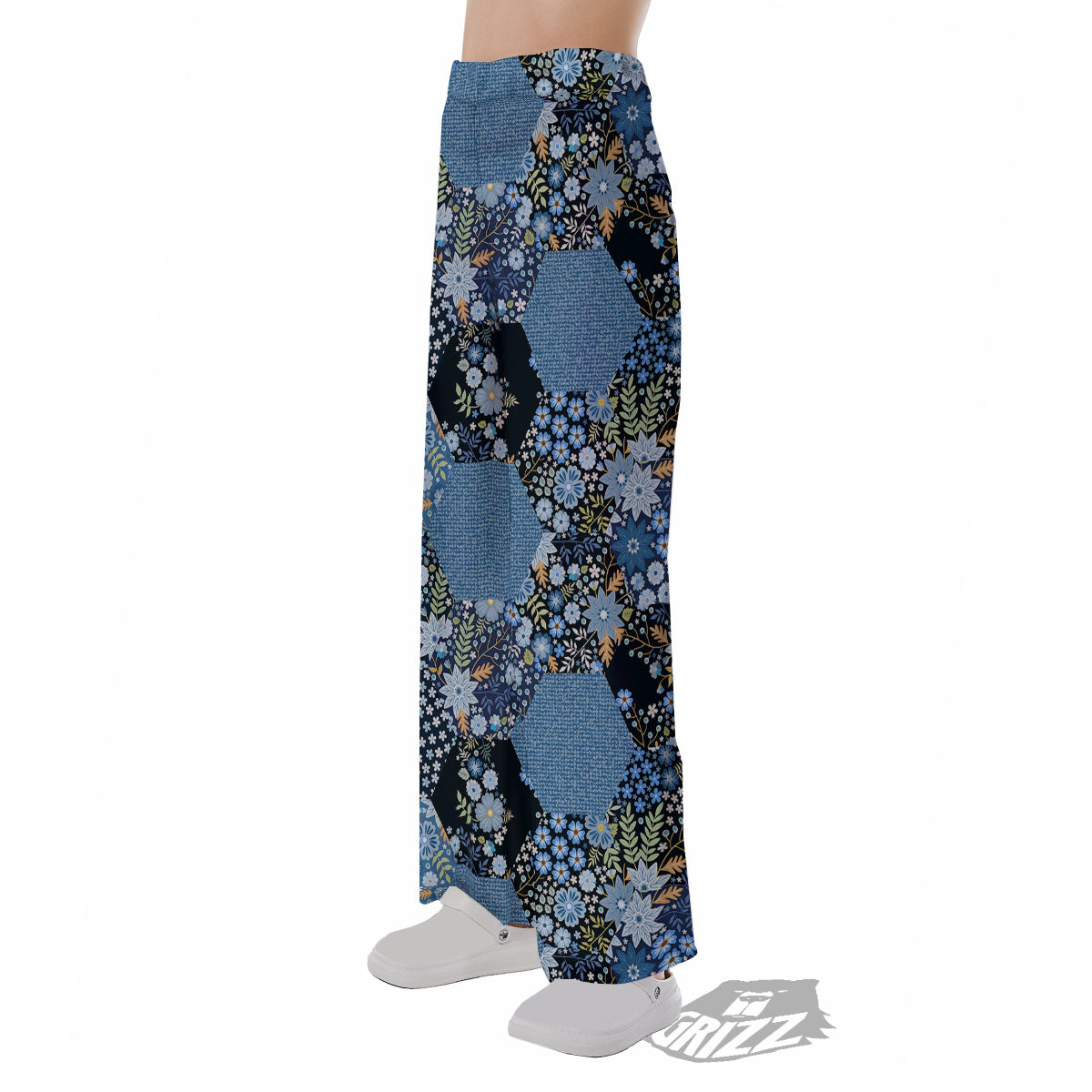 Patchwork Ethnic Floral Print Pattern Pajama Pants-grizzshop
