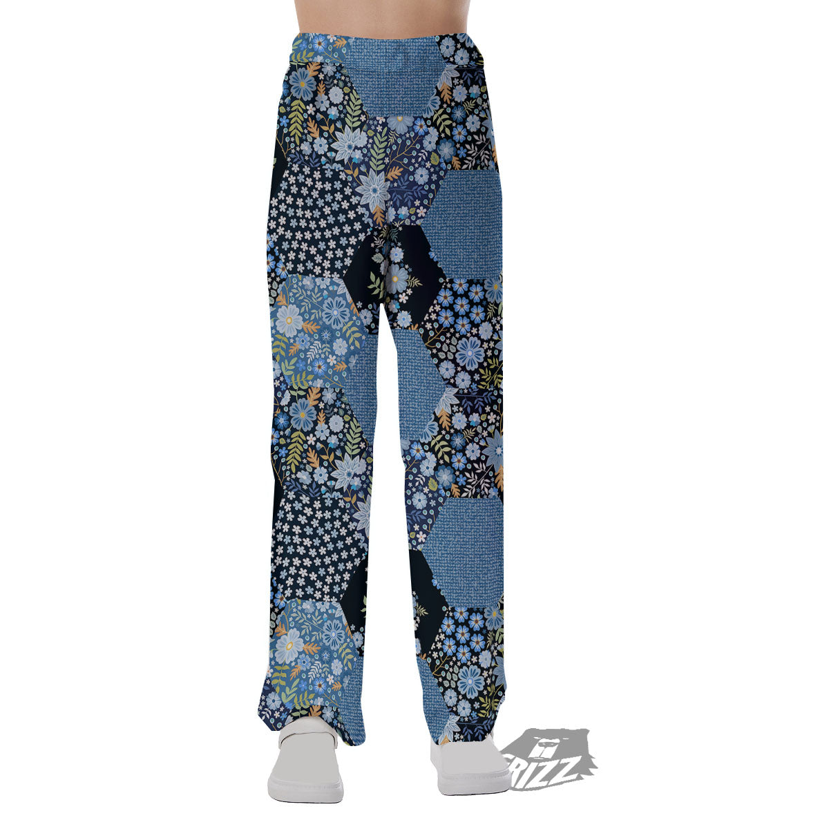 Patchwork Ethnic Floral Print Pattern Pajama Pants-grizzshop