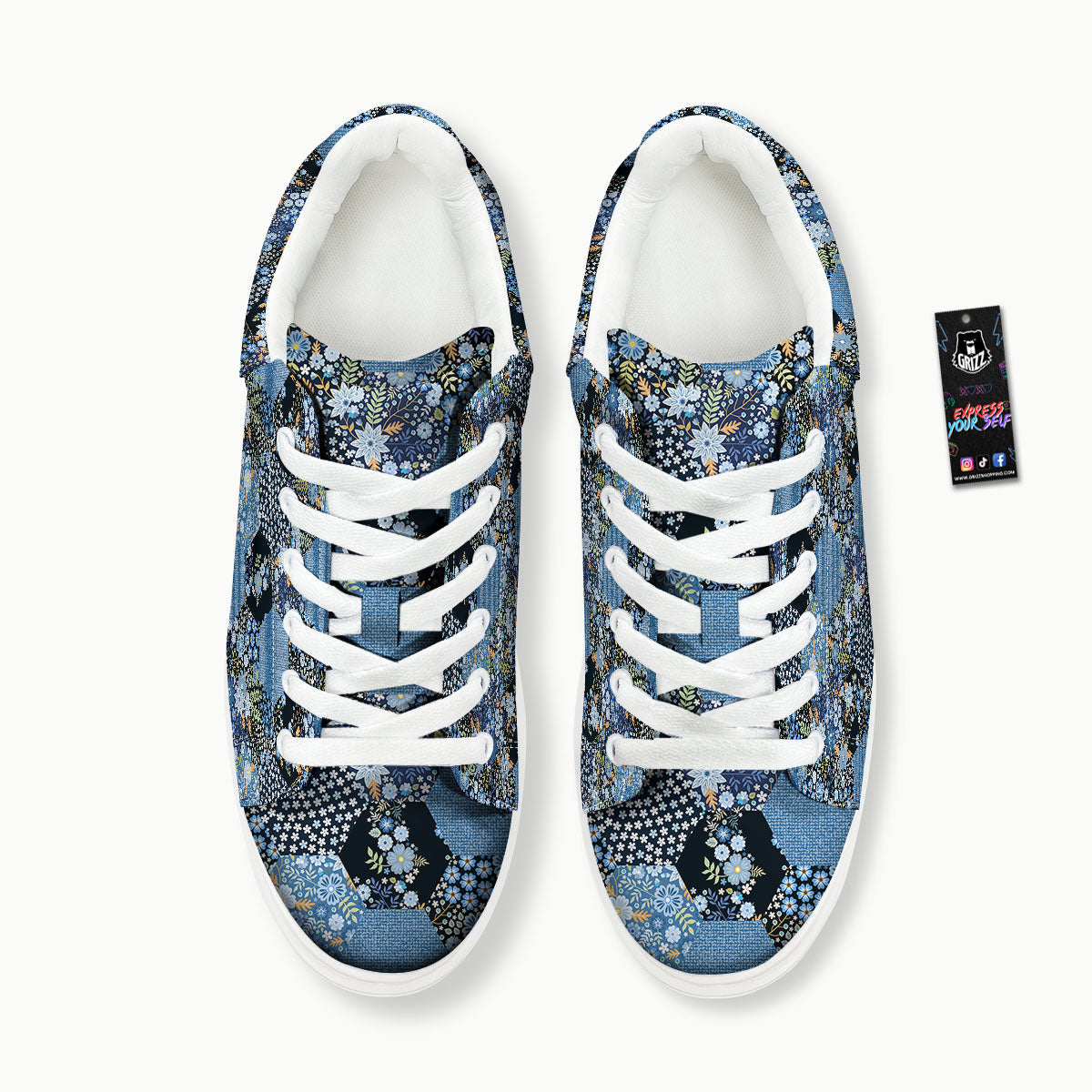 Patchwork Ethnic Floral Print Pattern Platform Shoes-grizzshop