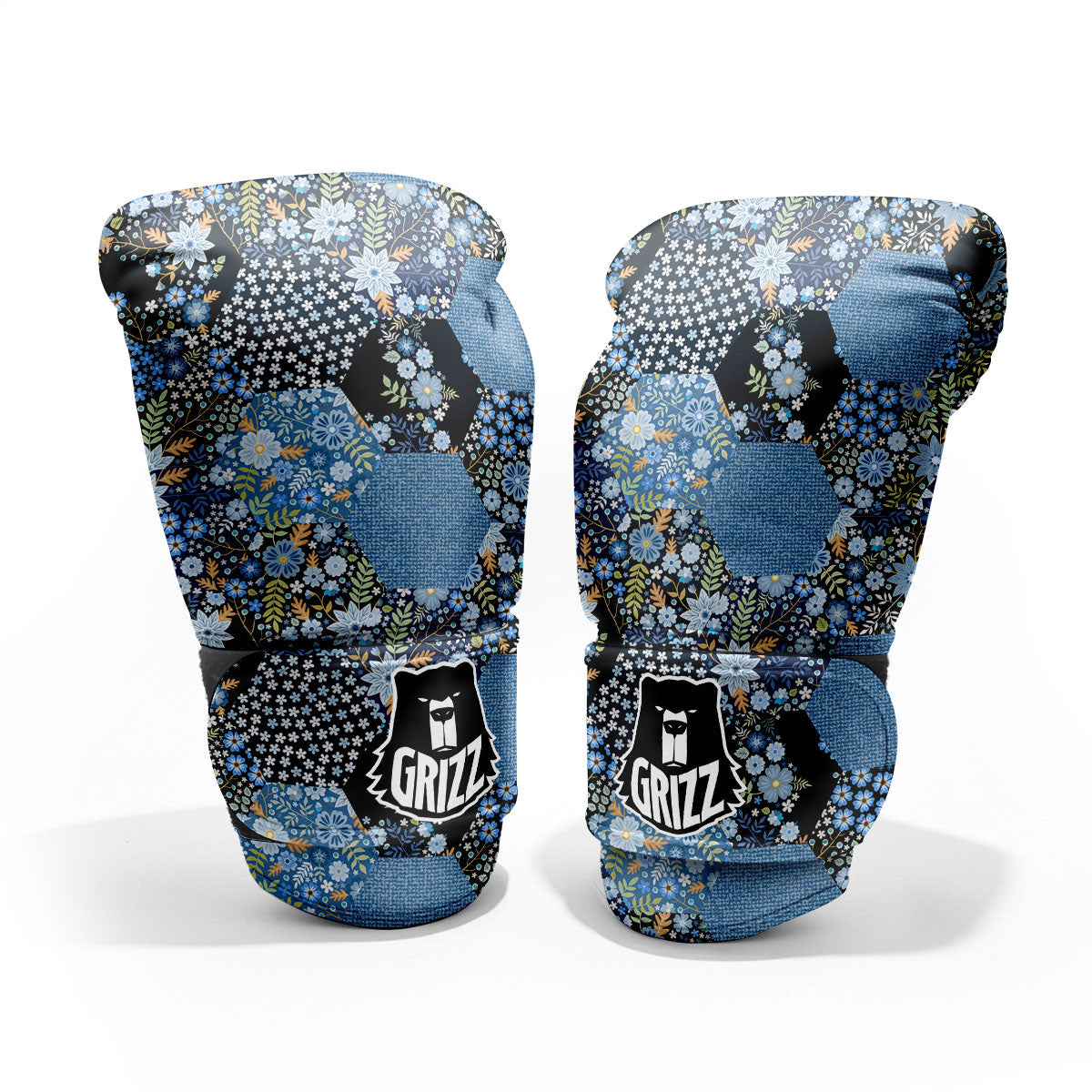 Patchwork Ethnic Floral Print Pattern Pro Boxing Glove