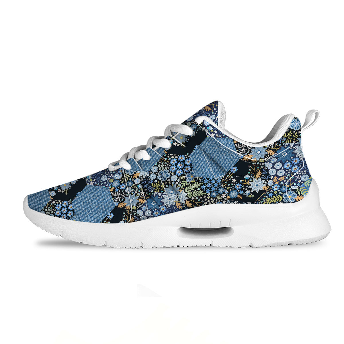 Patchwork Ethnic Floral Print Pattern Tennis Shoes-grizzshop