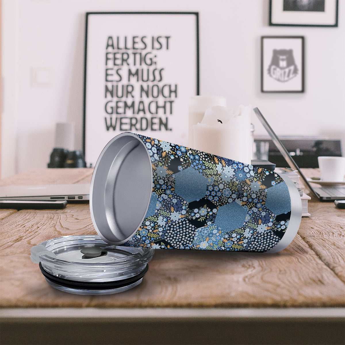 Patchwork Ethnic Floral Print Pattern Tumbler-grizzshop