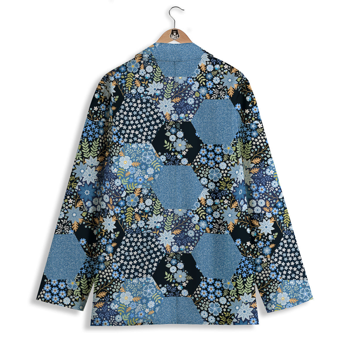 Patchwork Ethnic Floral Print Pattern Women's Blazer-grizzshop