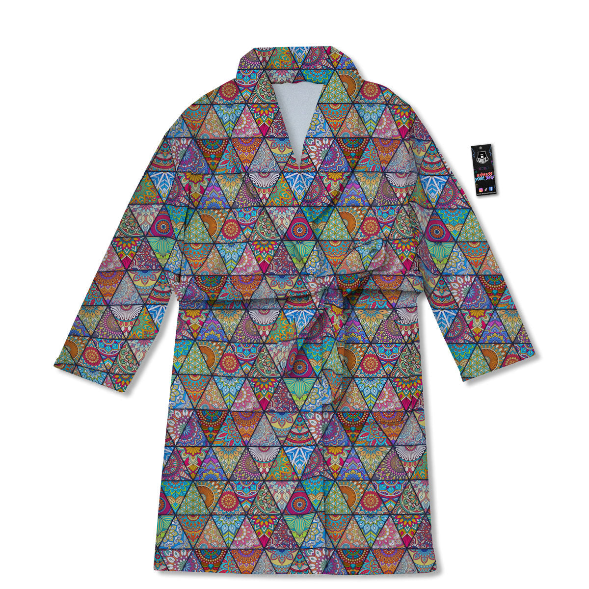 Patchwork Ethnic Mandala Print Pattern Bathrobe-grizzshop