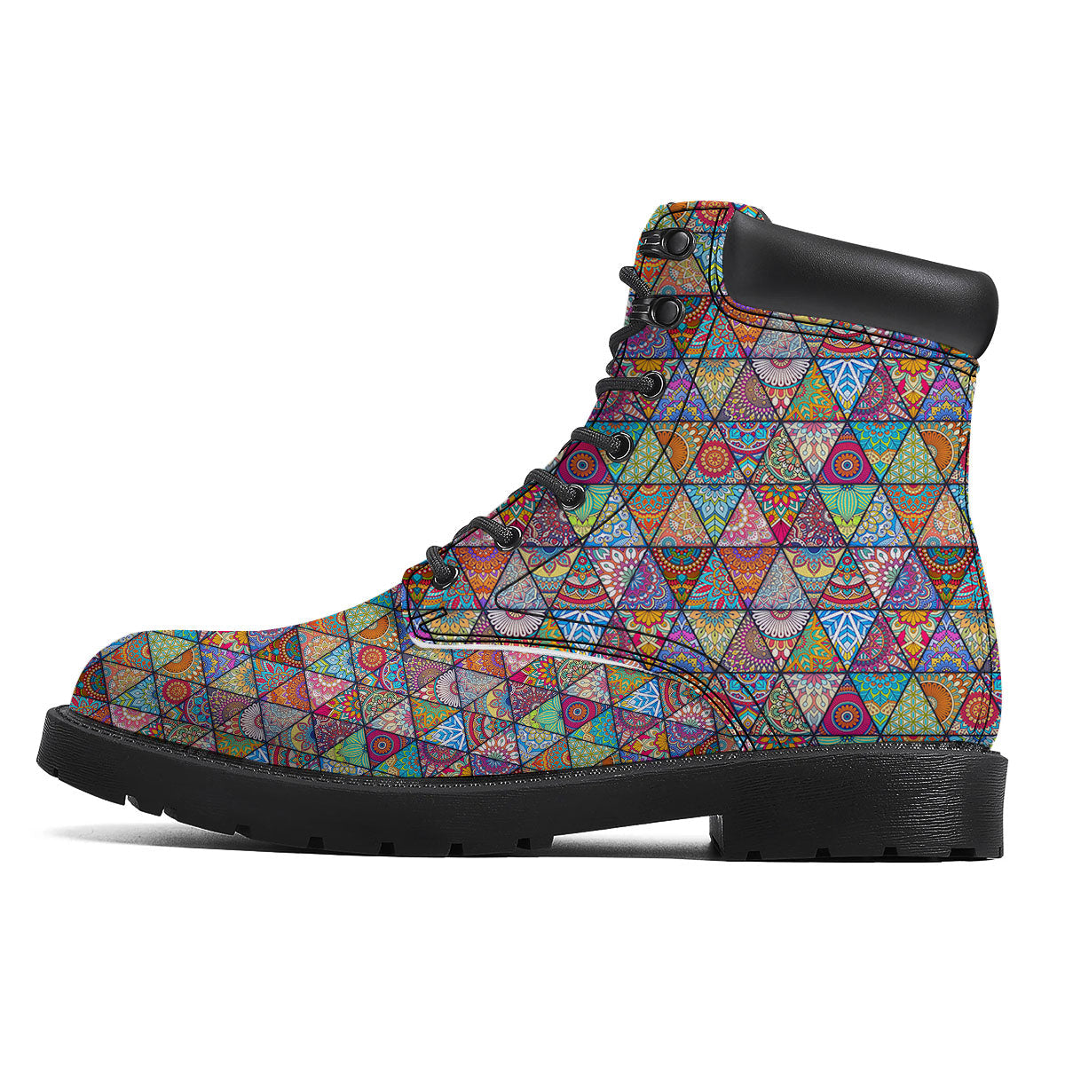 Patchwork Ethnic Mandala Print Pattern Boots-grizzshop