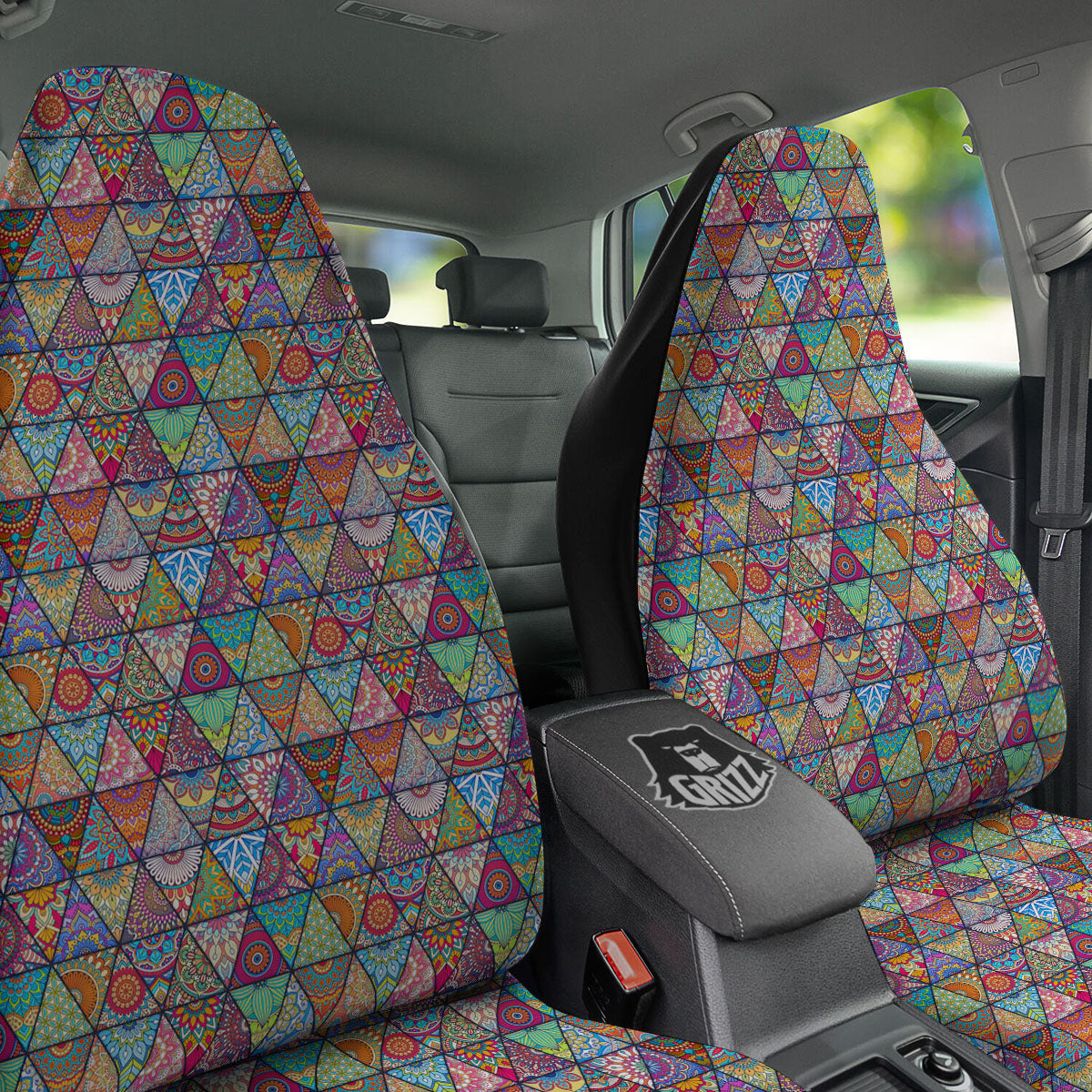 Patchwork Ethnic Mandala Print Pattern Car Seat Covers-grizzshop