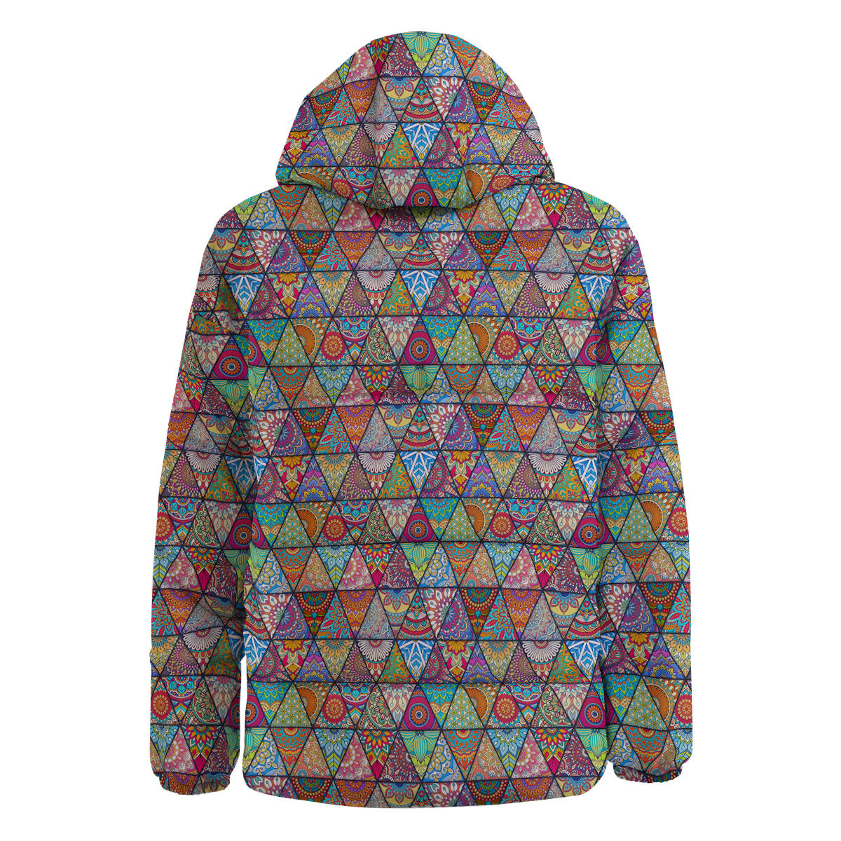 Patchwork Ethnic Mandala Print Pattern Down Jacket-grizzshop