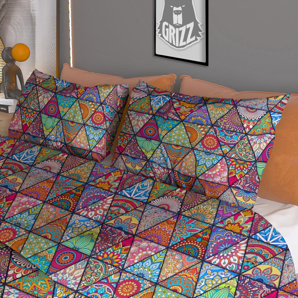 Patchwork Ethnic Mandala Print Pattern Duvet Cover Bedding Set-grizzshop