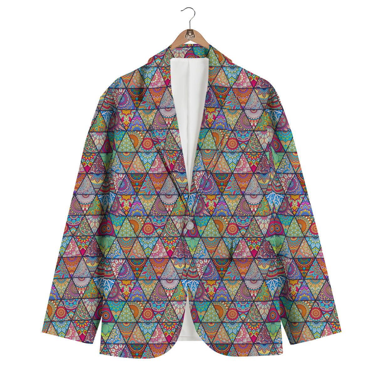 Patchwork Ethnic Mandala Print Pattern Men's Blazer-grizzshop