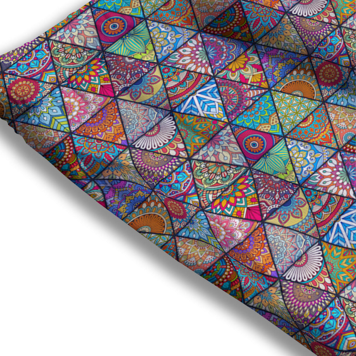 Patchwork Ethnic Mandala Print Pattern Mesh Shorts