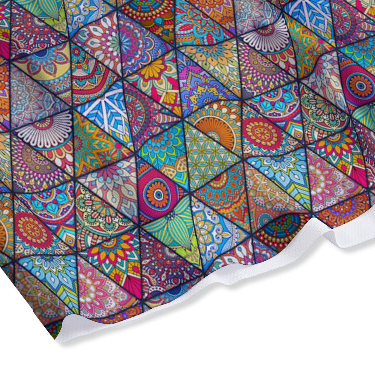 Patchwork Ethnic Mandala Print Pattern Mesh Shorts
