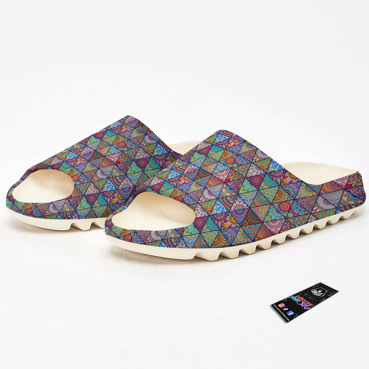 Patchwork Ethnic Mandala Print Pattern Sandals-grizzshop