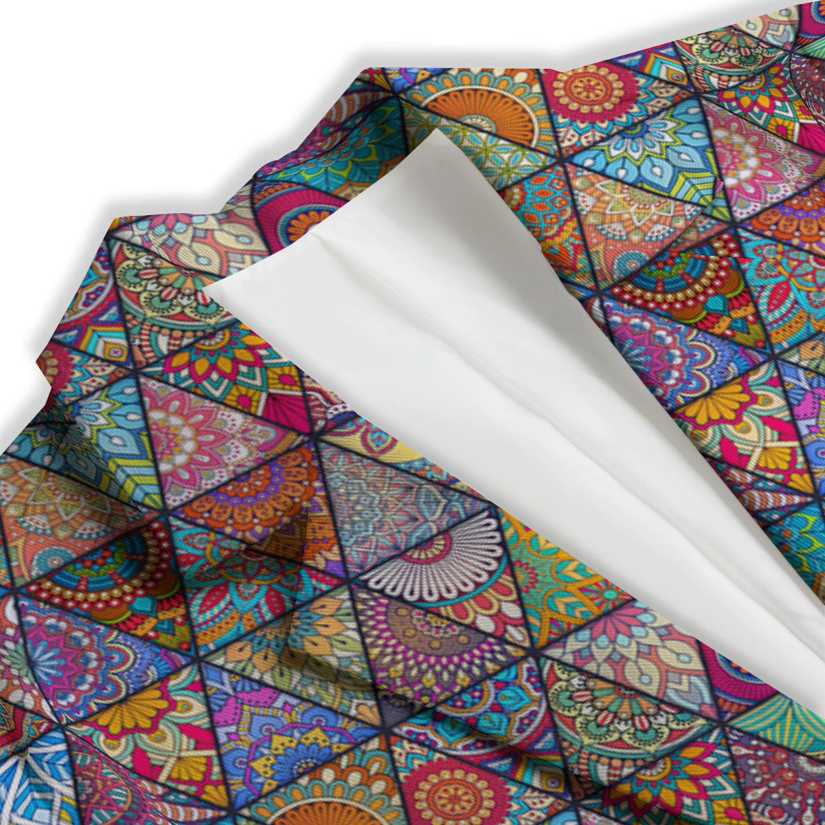 Patchwork Ethnic Mandala Print Pattern Women's Blazer-grizzshop