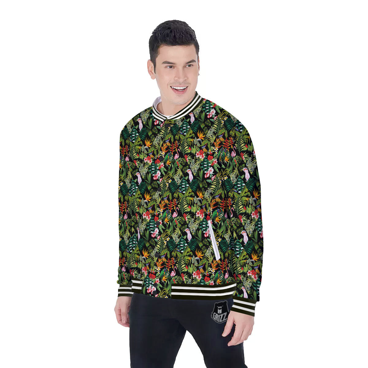 Patchwork Exotic Print Pattern Baseball Jacket-grizzshop