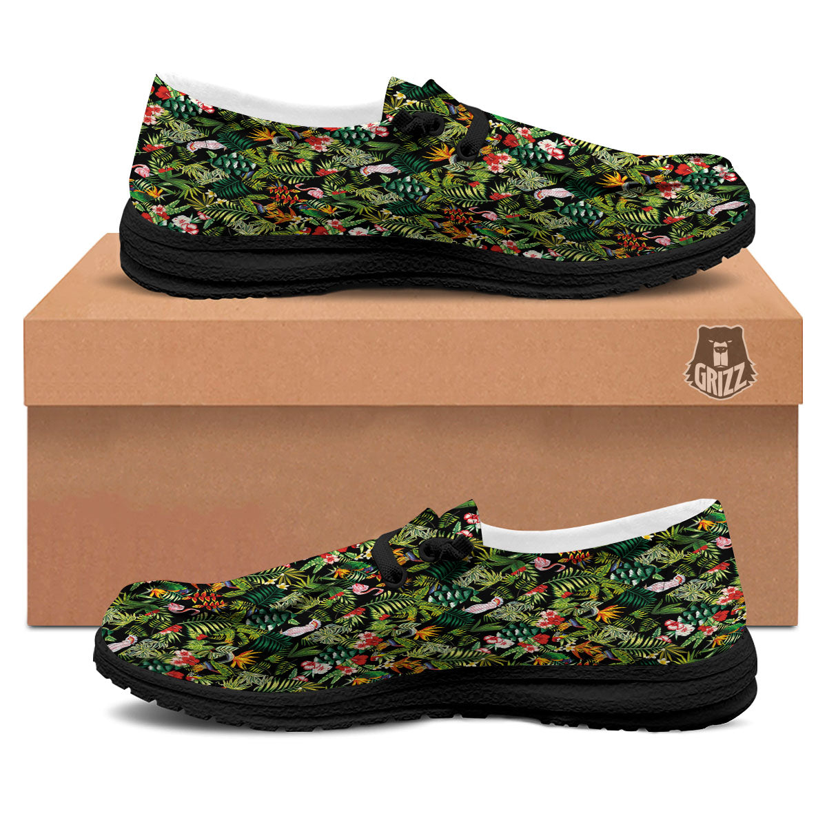 Patchwork Exotic Print Pattern Black Loafers-grizzshop