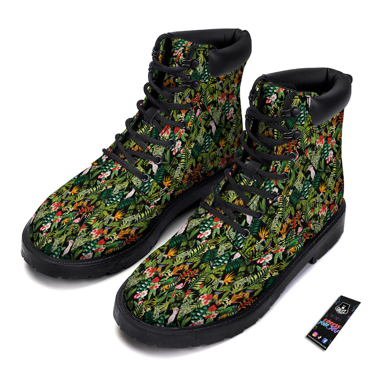 Patchwork Exotic Print Pattern Boots-grizzshop